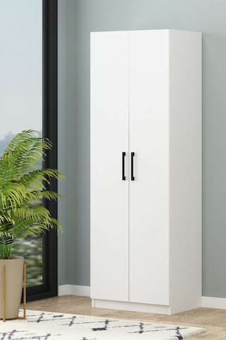 Tiba Erzak Dolabı 4 Raflı 180 Cm Çok Amaçlı Dolap Banyo Dolabı Beyaz Beyaz