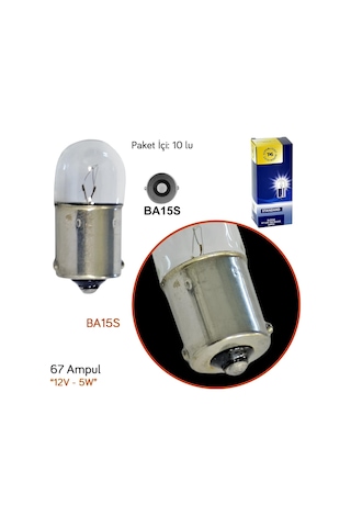 10 Adet 12v 5w 67 Ampul R5w T20