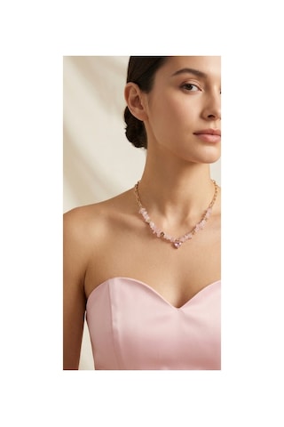 Kalpli Pembe Taşlı Tasarım Pinterest Kolye Kararmaz Hediye Kutulu Kadın Kolye Pembe - 913442325 Pembe