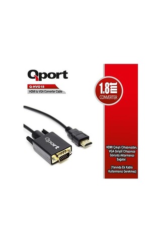 Q-hvg18 Hdmı To Vga 1,8mt Dönüştürücü Kablo