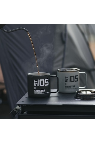 Ebitda Açık Hava Kamp Su Bardağı, 2 Katmanlı Çelik Bardak, Dayanıklı Ve Pratik Koyu Gri