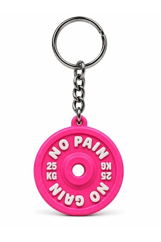 25kg Ağırlık Plakası Anahtarlık - No Paın No Gaın Pembe