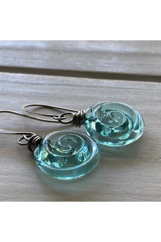 Kadınlar İçin Cam Damla Şeklinde Yaratıcı Takı Küpeleri, Şık Tatil Hediyesi Küpeleri, Damla Kolye