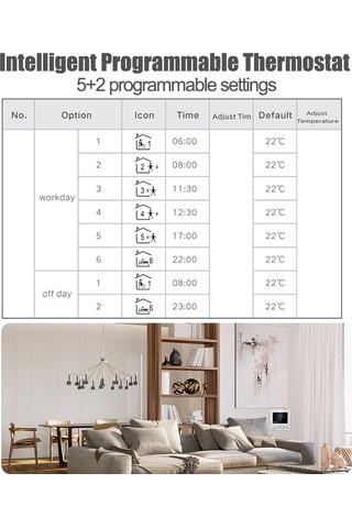 Suofeng K1m Akıllı Programlanabilir Lcd Ekranlı Yerden Isıtma Sistemi Termostatı, 3a Su Isıtma, 90-240v