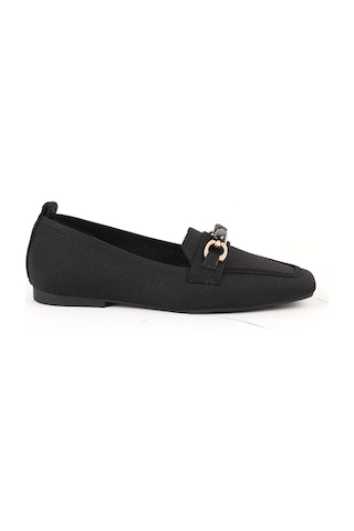 Libero L085.k4002 Toka Detaylı Esnek Triko Tpu Taban Kadın Loafer Ayakkabı" Siyah