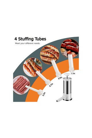 Moveevo Ev İçi El İle Sosis Dolabı - 4 Adet Çelik Uç, Eldivenler Ve Fırçalar İçeren Ev Kullanımlı Sosis Yapımı Aleti Diğer