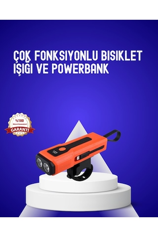 Northcity Cob Yan Çakarlı 600 Lümen Şarjlı Bisiklet Farı - 5000 Mah Powerbank