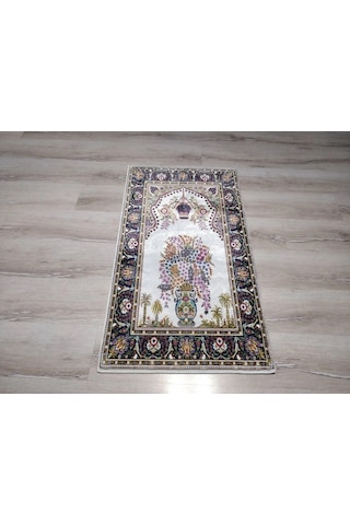 Bambu Halı Seccade Sec13 Krem Namazlık 70x110 Cm