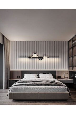 Yatak Başı Aplik 100 cm - Motif Antrasit