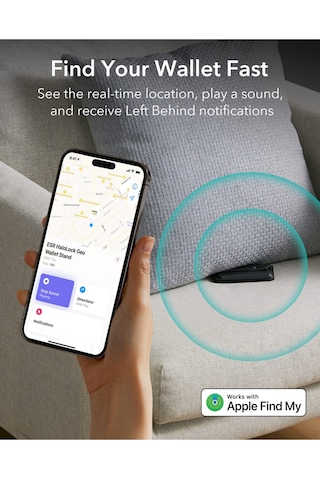 Esr Apple Uyumlu iPhone Magsafe Standlı Cüzdan Halolock Geo Find My Lisanslı Siyah
