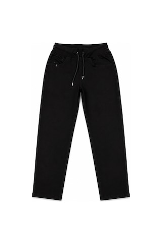 Beniizle Unisex Düz Paça Ribana Bel Çocuk Pantolonu Siyah