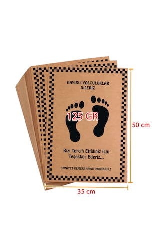 Araç Araba Oto Paspas Kraft Kağıdı 50 Adet 35x50 Cm