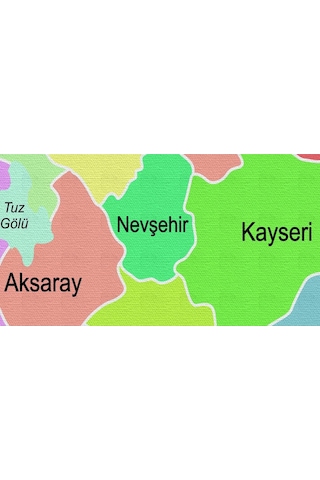 Doğaltercih Türkiye Haritası Kanvas Tablo Sınır Komşulu Eğitici ve Öğretici Dekoratif Tablo 3096