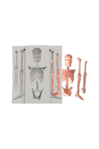 Gatherco Kafatası İskeleti Çikolata Silikon Kalıpları 3d İskelet Kemik Silikon Kalıp Şeker Kurabiye Yapımı İçin Kendin Yap Pişirme