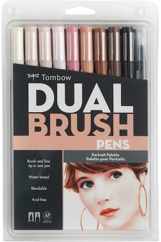 Tombow Ab-t Dual Brush Pen G.kalem Seti Portre Renkleri 10lu