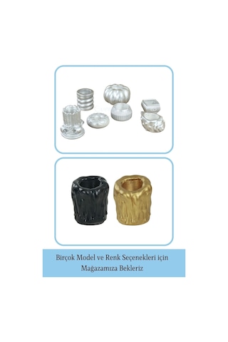 Mumluk Şamdan Tealight Mum Uyumlu Orta Erimiş Mum Model - Gümüş