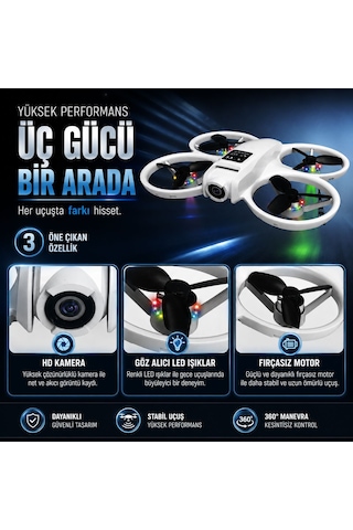 L88 Hd Kamera Ledli 360 Dönebilen Optik Akış Sabitleme Ve Başsız Modlu Drone