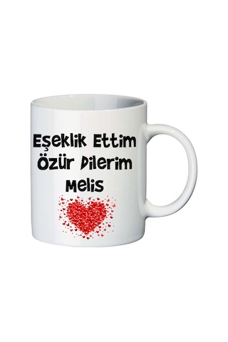 Özür Hediyesi Eşeklik Ettim Isim Baskılı Kupa Bardak