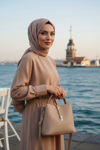 Just Polo Kadın Orijinal Just Polo 3 Bölmeli Ayarlanabilir Askılı Şık El & Omuz Çantası Shoulder Bag Vizon