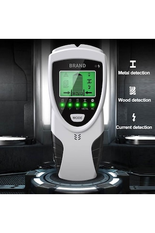 Canlı Ac Kablo Algılamalı 5'i 1 Arada Duvar Dedektörü Saplama Bulucu Arkadan Aydınlatmalı Ekran 5 Mod 3 Derinlik Metal Ahşap Kablo Takip Cihazı