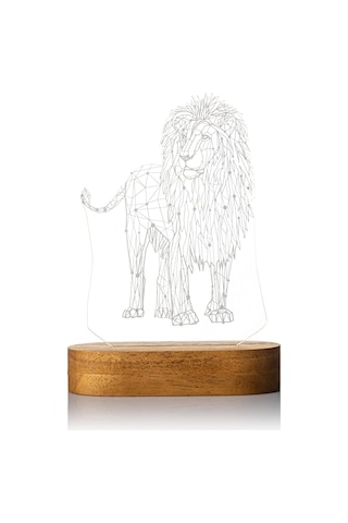 Geometrik Aslan Tasarımlı 3d Led Gece Lambası Sku: Smg8690010045461 10 Parça Siyah