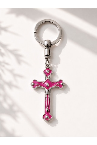 Pembe Gotik Haç Anahtarlık Unisex Y2k Estetik Çanta Ve Anahtar Aksesuarı
