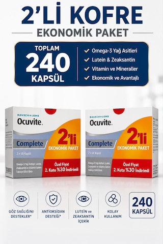 Ocuvite Complete 60+60 Kapsül - İkili Fırsat Paketi 2 Adet