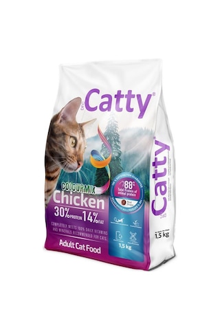 Catty Colourmix Tavuklu Renkli Taneli Yetişkin Kedi Maması 1500 G