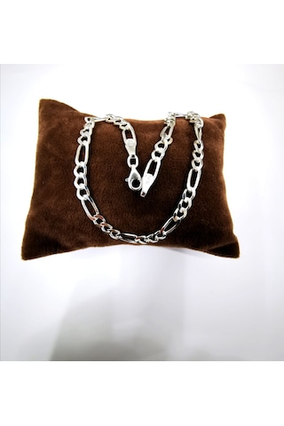 Omar Silver Erkek Figaro Gümüş Bileklik 4,4 Mm