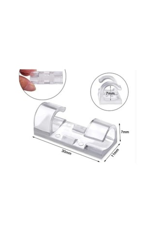 Kablo Sabitleyici Klipsler 20 Adet Kablo Düzenleyici Duvar Fayans Cam Kablo Tutucu Yapışkanlı Klips 5256 Çok Renkli