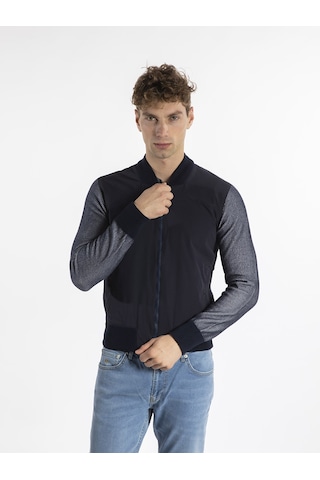 Zegna Erkek Mont Zg96N048 Lacivert-Gri Lacivert - Gri