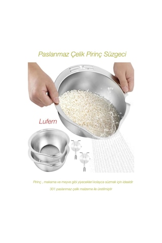 Paslanmaz Çelik Pirinç Süzgeci Pirinç Makarna Meyve Yemek Uzun Ömürlü Kullanım Kolaylığı Pratik Çok Renkli