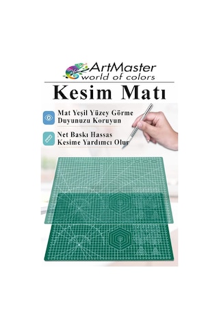 A3 Kesim Matı Ve Kretuar Seti 1 Adet 30x45 Cm Çift Taraflı Çizim Matı Kesim Tablası Kesim Altlığı Kesme Madı Proje