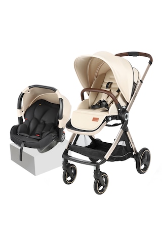 Huggy Revo 5 İn 1 Travel Sistem Bebek Arabası Latte