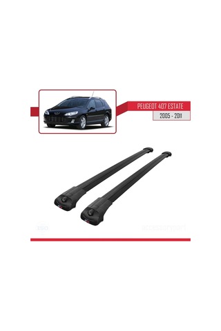 Peugeot 407 Estate 2005-2011 Arası İle Uyumlu Ace-1 Ara Atkı Tavan Barı Siyah