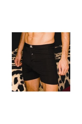 X-man 704 Erkek 3 Adet Düz Renk Düğmeli Stretch Boxer Sıyah