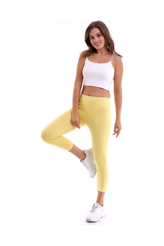 Self Clothing Kadın Sarı Penye Kumaş Tayt Yüksek Bel Slf1290Sarı
