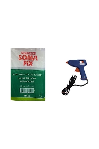 1 KG Somafix İnce Şeffaf Mum Silikon 7.4x300 MM + 20 W Tabanca