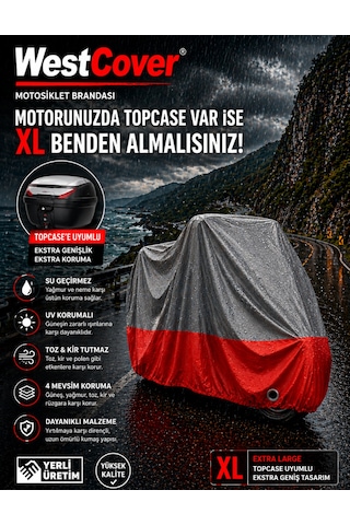 Honda Forza 250 Gri-kırmızı Parç. Motosiklet Branda Su-toz Geçirmez Motor Örtü