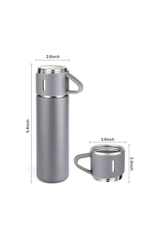 Termos Seti Paslanmaz Çelik 3 Bardaklı Vakumlu Termos Set 500 Ml 12 Saate Kadar Isı Koruma Çok Renkli