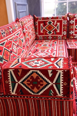 Şark Köşesi Takımı Kırmızı Anadolu Modeli 9 Parça 20 Cm Minder Kalınlığı