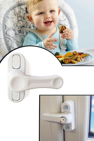 Mobee Beyaz Basmalı Deaks Pvc Pimapen Kapı Pencere Emniyet Çocuk Güvenlik Kilidi 1410 Çok Renkli