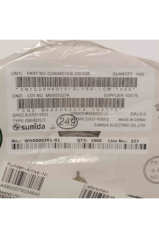 Cdrh4d15/s-100-ıcm 10uh 1,10a 4.7 4.7 1.7mm Sumıda Smd Bobin 20 Adet