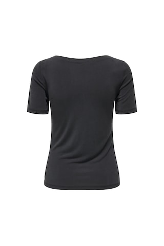 Only Kadın Kayık Yaka Siyah T-shirt - 15367559 Siyah
