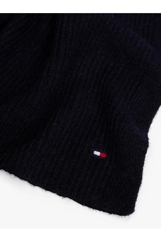 Tommy Hilfiger Th Flag Fluffy Scarf Kadın Mavi Atkı - Aw0aw17787