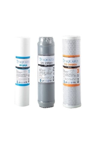 AQUA FLY Su Arıtma Cihazı Filtresi Çift Karbonlu 3lü Set Arıtıcı Filtresi AÇIK KASA CİHAZ UYUMLU