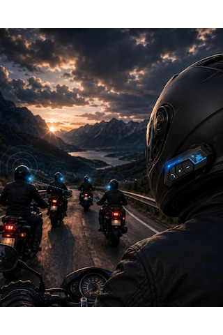 Hubrendy Motosiklet Kaskı İçin Bluetooth Kulaklık Hands Free Çağrı Özellikli