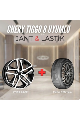 Chery Tiggo8 Uyumlu Momo235/55r18 Dört Mevsim Lastiği 4 Adet Yılı:2025 + Dy898 Bd 18"jant 4 Adet
