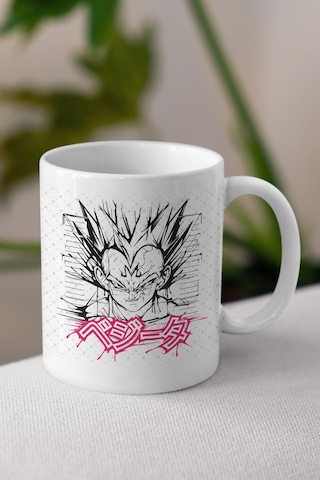 Dragon Ball Z Vegeta Anime Baskılı Beyaz Kupa Bardak Beyaz