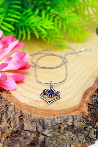 Safir Taşlı Damla Model Telkari Gümüş Kolye 201020479 (530857456)